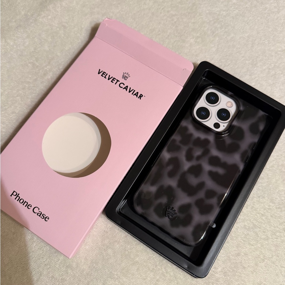 Limited edition velvet caviar case black leopard iPhone 16 Pro case brand new